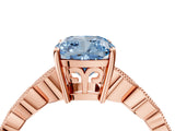 Rose gold Fancy Blue Cushion Cut Solitaire Diamond Ring with Infinity Twist Band and Four-Prong Setting_16