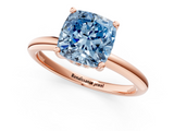 Rose gold Fancy Blue Cushion  Cut Solitaire Engagement Ring with Four-Prong Setting and Classic Band_21