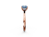 Rose gold Fancy Blue Cushion  Cut Solitaire Engagement Ring with Four-Prong Setting and Classic Band_22