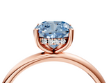 Rose gold Fancy Blue Cushion  Cut Solitaire Engagement Ring with Four-Prong Setting and Classic Band_24