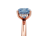 Rose gold Fancy Blue Cushion  Cut Solitaire Engagement Ring with Four-Prong Setting and Classic Band_25