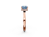 Rose gold Fancy Blue Cushion  Cut Solitaire Engagement Ring with Four-Prong Setting on a Classic Band_22