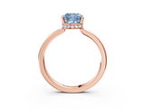 Rose gold Fancy Blue Cushion  Cut Solitaire Engagement Ring with Four-Prong Setting on a Classic Band_23