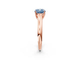 Rose gold Fancy Blue Cushion Cut Solitaire Engagement Ring with Tapered Band and Four-Prong Setting_5