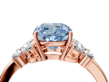 Rose gold Fancy Blue Cushion  Cut Solitaire Floral Diamond Ring with Four-Prong Setting_41