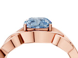 Rose gold Fancy Blue Cushion Cut Solitaire Intertwined Band Prong Setting Ring_4