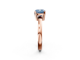 Rose gold Fancy Blue Cushion  Cut Solitaire Ring with Four-Prong Setting and Classic Band_44