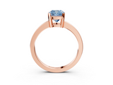 Rose gold Fancy Blue Cushion  Cut Solitaire Ring with Four-Prong Setting and Classic Band_45