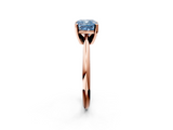 Rose gold Fancy Blue Cushion  Cut Solitaire Ring with Four-Prong Setting on a Classic Band_49