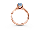 Rose gold Fancy Blue Cushion  Cut Solitaire Ring with Four-Prong Setting on a Classic Band_50