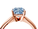 Rose gold Fancy Blue Cushion  Cut Solitaire Ring with Four-Prong Setting on a Classic Band_51