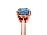Rose gold Fancy Blue Cushion  Cut Solitaire Ring with Four-Prong Setting on a Classic Band_52