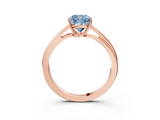 Rose gold Fancy Blue Cushion  Cut Solitaire Twist Band Ring with Four-Prong Setting_26