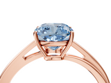 Rose gold Fancy Blue Cushion  Cut Solitaire Twist Band Ring with Four-Prong Setting_27