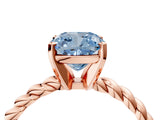 Rose gold Fancy Blue Cushion  Cut Solitaire Twisted Band with Four-Prong Setting_92