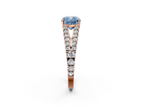 Rose gold Fancy Blue Cushion  Cut Split Shank Pave Diamond Engagement Ring with Four-Prong Setting_26