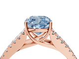 Rose gold Fancy Blue Cushion  Cut Split Shank Pave Diamond Engagement Ring with Four-Prong Setting_28
