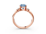 Rose gold Fancy Blue Cushion  Cut Three-Stone Channel Set Ring with Bar Prongs_45