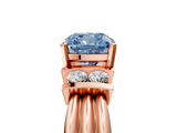 Rose gold Fancy Blue Cushion  Cut Three-Stone Channel Set Ring with Bar Prongs_47