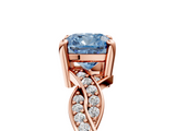 Rose gold Fancy Blue Cushion  Cut Twisted Pavé Band Solitaire Ring with Four-Prong Setting_59