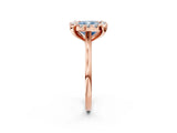 Rose gold Fancy Blue Cushion  Diamond Cluster Halo Solitaire with Four-Prong Setting_95