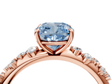 Rose gold Fancy Blue Cushion  Diamond Cluster Prong-Set Solitaire Ring_42