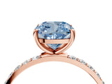 Rose gold Fancy Blue Cushion  Diamond Pavé Band with Six-Prong Setting_31