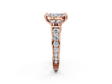 Rose gold Fancy Blue Cushion  Halo Diamond Engagement Ring with Split Shank and Four-Prong Setting 2