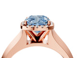 Rose gold Fancy Blue Cushion  Halo Diamond Ring with Cathedral Band and Four-Prong Setting_53