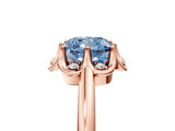 Rose gold Fancy Blue Cushion  Halo Diamond Ring with Round Cluster Setting, Solitaire Band, and Four-Prong Setting_54