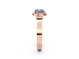 Rose gold Fancy Blue Cushion  Halo Pave Split Shank Prong Setting Ring_101