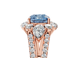 Rose gold Fancy Blue Cushion  Halo Split Shank Diamond Engagement Ring with Prong Setting_25