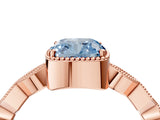 Rose gold Fancy Blue Cushion  Milgrain Marquise Diamond Twist Band Ring_66