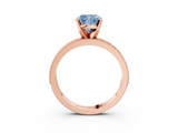 Rose gold Fancy Blue Cushion  Milgrain Pave Diamond Engagement Ring with Four-Prong Setting_176