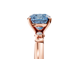 Rose gold Fancy Blue Cushion  Solitaire Beaded Band with Four-Prong Setting_47