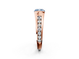 Rose gold Fancy Blue Cushion  Solitaire Bezel-Set Diamond Ring with Channel-Set Band_39