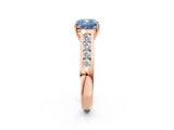 Rose gold Fancy Blue Cushion  Solitaire Channel-Set Diamond Engagement Ring with Four-Prong Setting_34