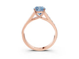 Rose gold Fancy Blue Cushion  Solitaire Channel-Set Diamond Engagement Ring with Four-Prong Setting_35