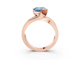 Rose gold Fancy Blue Cushion  Solitaire Channel-Set Split Shank Ring with Tension Prong Setting_6