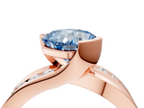 Rose gold Fancy Blue Cushion  Solitaire Channel-Set Split Shank Ring with Tension Prong Setting_7