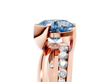 Rose gold Fancy Blue Cushion  Solitaire Channel-Set Split Shank Ring with Tension Prong Setting_8