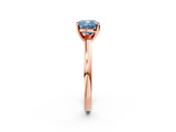 Rose gold Fancy Blue Cushion  Solitaire Diamond Engagement Ring with Four-Prong Setting on a Classic Band_5