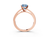Rose gold Fancy Blue Cushion  Solitaire Diamond Engagement Ring with Four-Prong Setting on a Classic Band_6