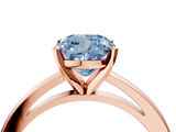 Rose gold Fancy Blue Cushion  Solitaire Diamond Engagement Ring with Four-Prong Setting on a Classic Band_7
