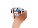 Rose gold Fancy Blue Cushion  Solitaire Diamond Engagement Ring with Pave Band and Four-Prong Setting_31