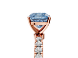 Rose gold Fancy Blue Cushion  Solitaire Diamond Pavé Band with Four-Prong Setting_47