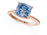 Rose gold Fancy Blue Cushion  Solitaire Diamond Ring with 4-Prong Setting on a Classic Band_4
