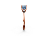 Rose gold Fancy Blue Cushion  Solitaire Diamond Ring with 4-Prong Setting on a Classic Band_5
