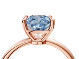 Rose gold Fancy Blue Cushion  Solitaire Diamond Ring with 4-Prong Setting on a Classic Band_7