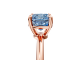 Rose gold Fancy Blue Cushion  Solitaire Diamond Ring with 4-Prong Setting on a Classic Band_8